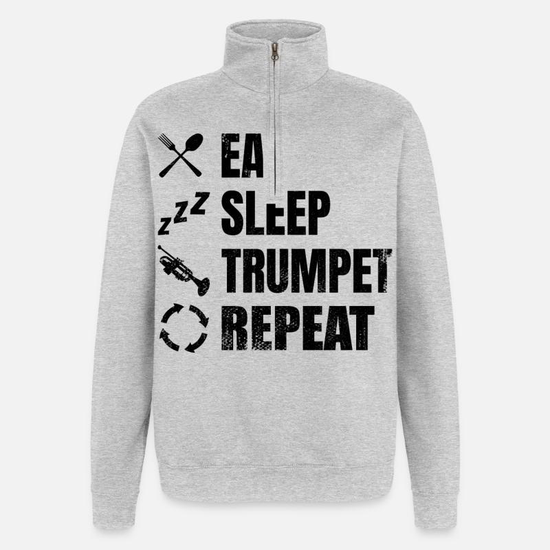 Trompeter Routine - Quarter-Zip-Sweatshirt - Grau meliert