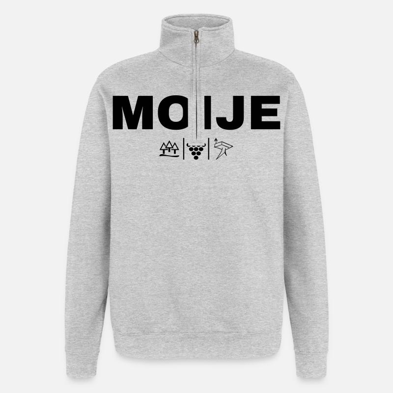 MOIJE - Sweat à zip 1/4 - gris chiné