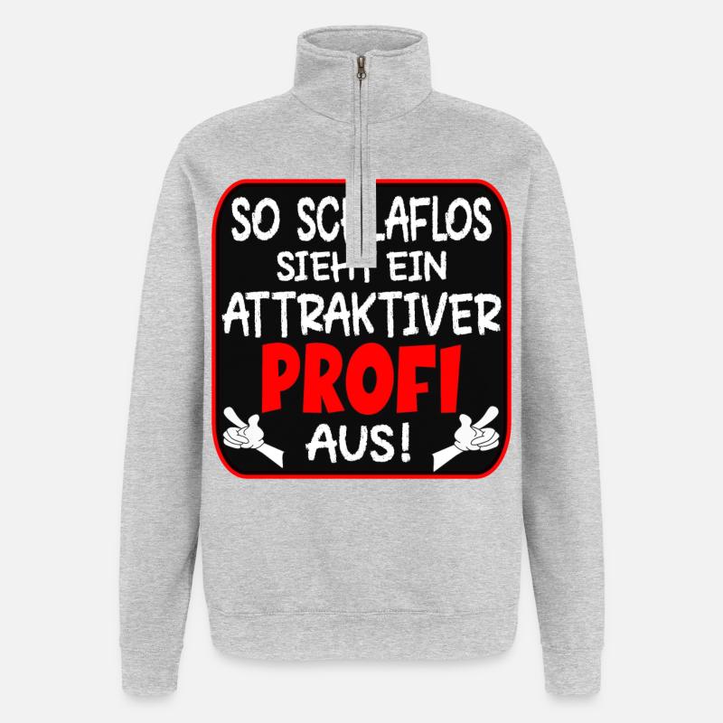 SCHLAFLOSER PROFI BERUFE - Quarter-Zip-Sweatshirt - Grau meliert
