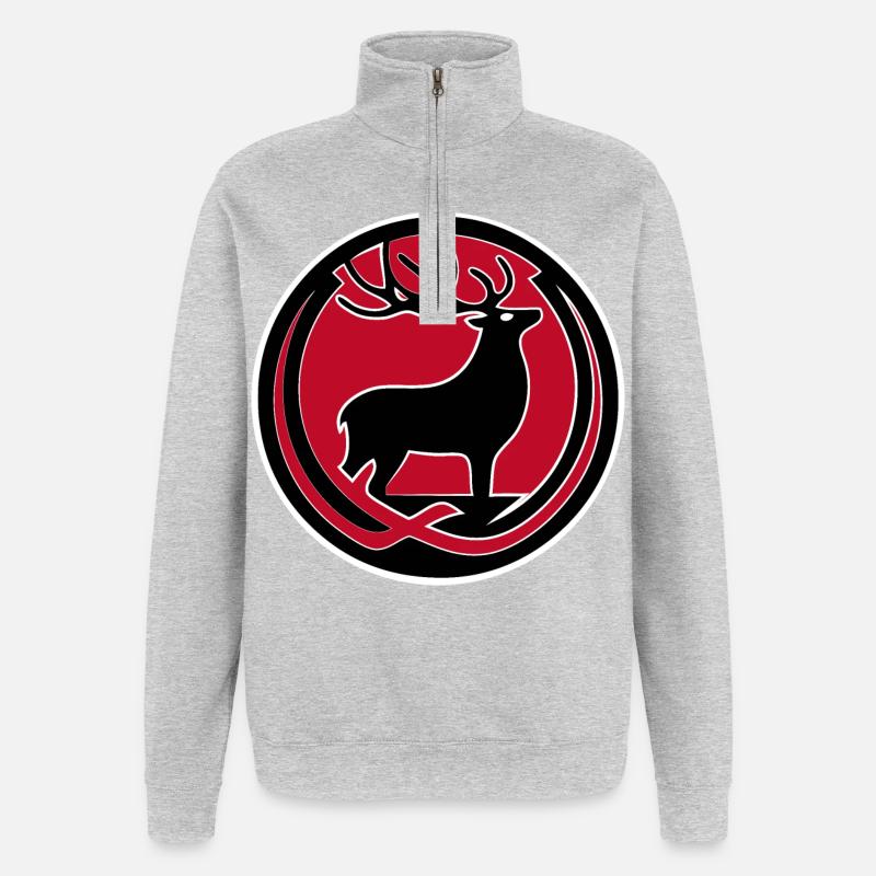 der Herr des Waldes - Quarter-Zip-Sweatshirt - Grau meliert