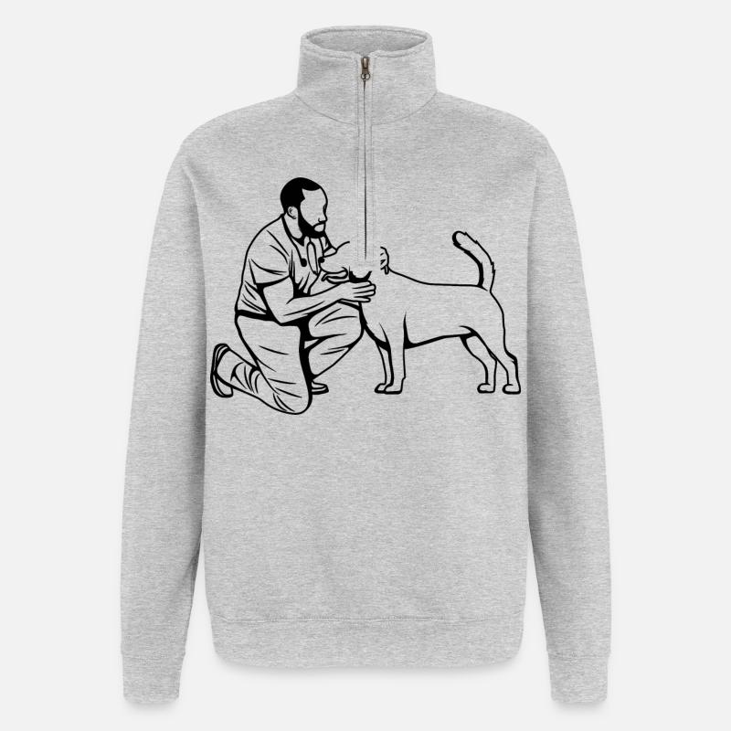 Veterinary technician - Quarter-Zip Sweatshirt - heather grey