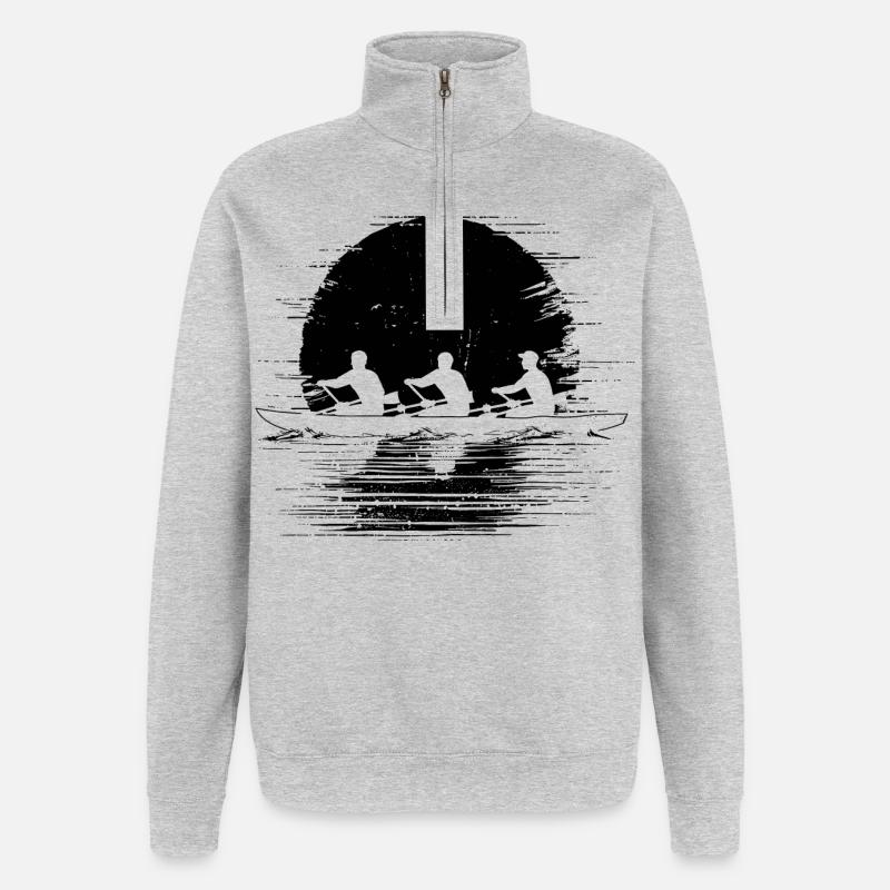 Équipe d’aviron - Sweat à zip 1/4 - gris chiné