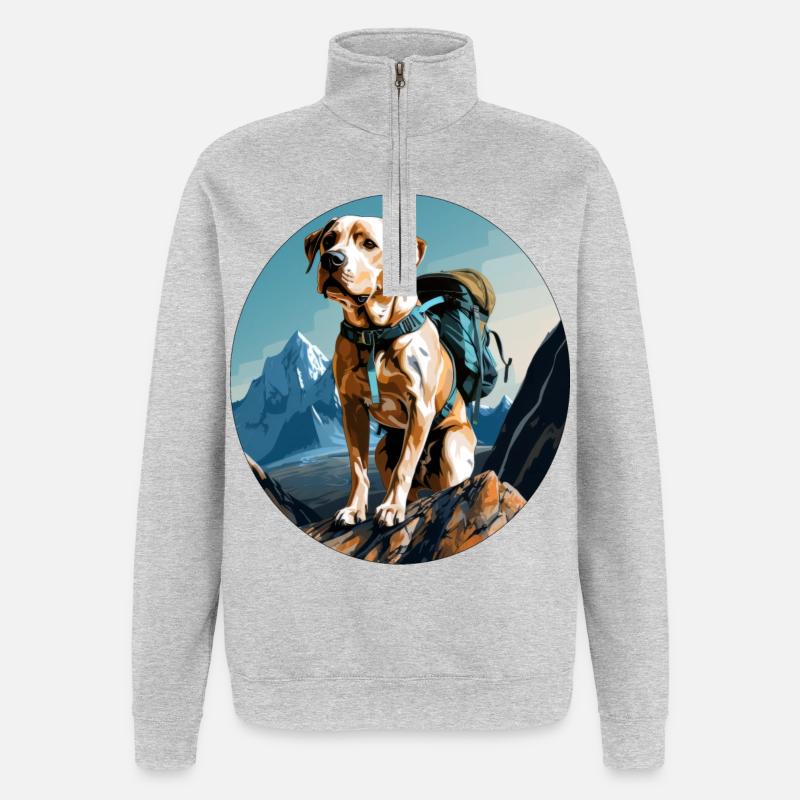 Chiens Randonnée / Alpinisme Chien - Sweat à zip 1/4 - gris chiné