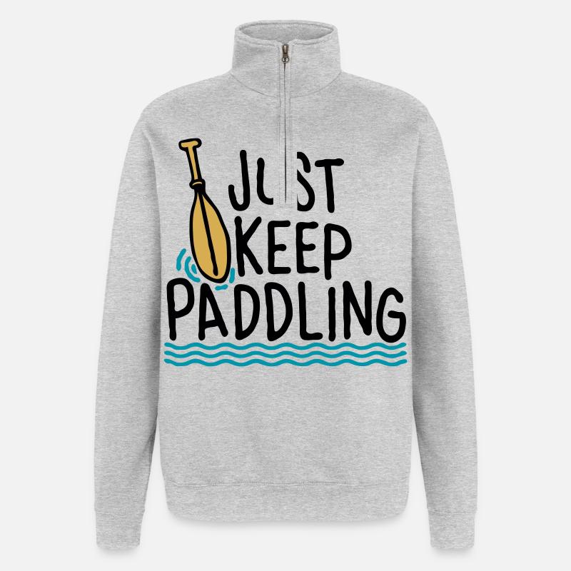 Continuez simplement à pagayer - Sweat à zip 1/4 - gris chiné