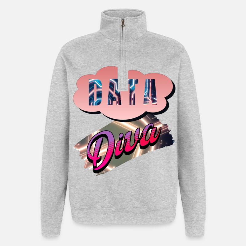 Data Diva - Quarter-Zip Sweatshirt - heather grey