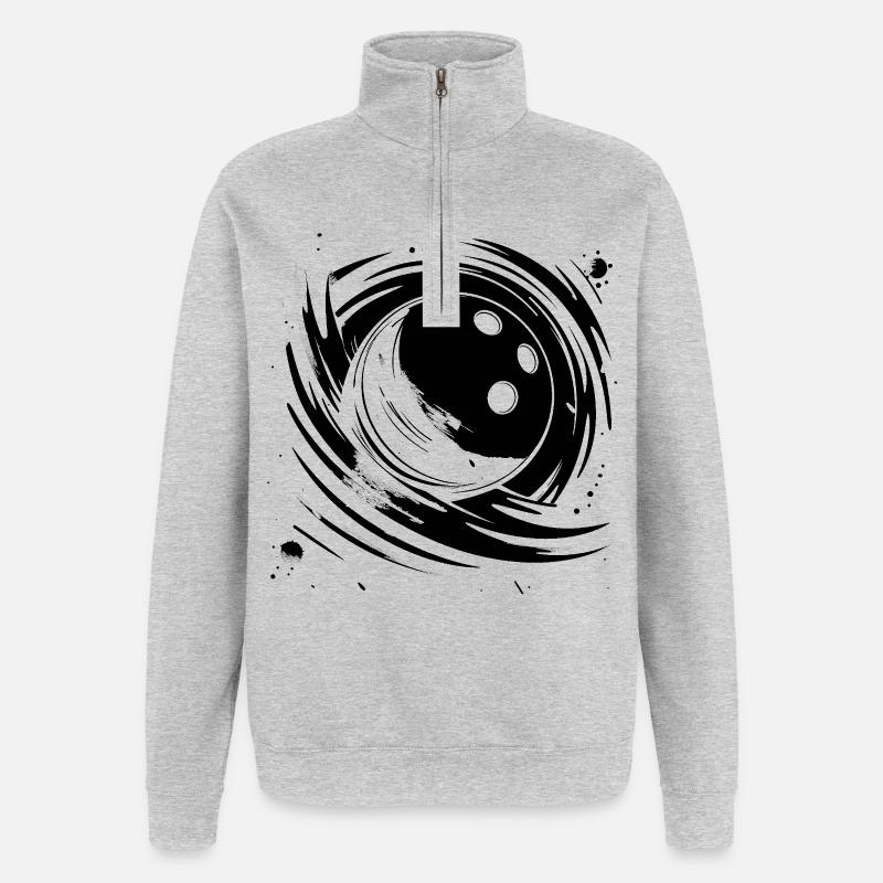 Bowling Graphics - Quarter-Zip Sweatshirt - heather grey