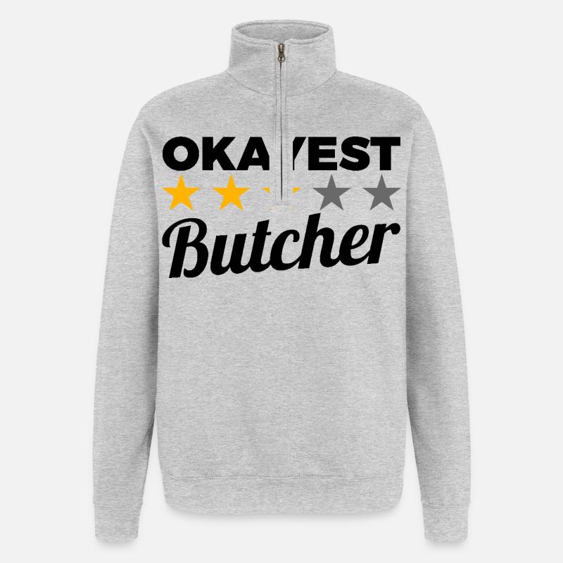 Durchschnittlicher Fleischer - Quarter-Zip-Sweatshirt - Grau meliert