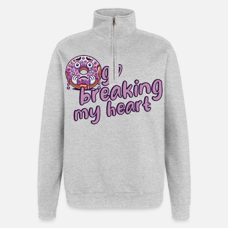 Donut - Quarter-Zip-Sweatshirt - Grau meliert