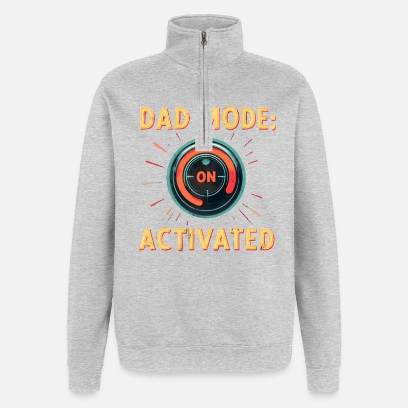 Mode papa : Activé - Sweat à zip 1/4 - gris chiné