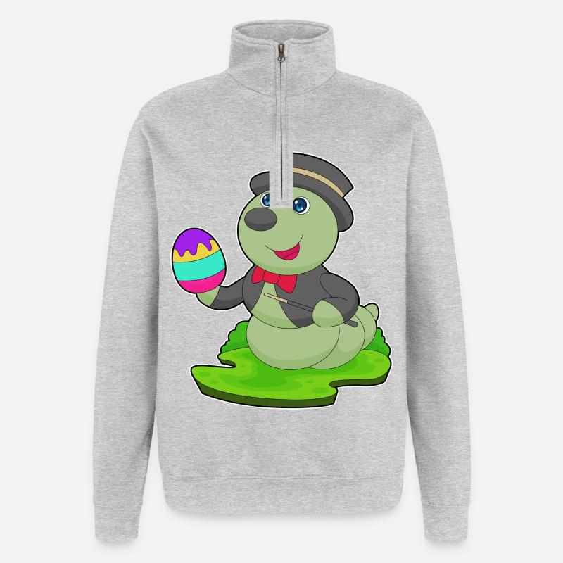 Raupe Ostern Zauberer - Quarter-Zip-Sweatshirt - Grau meliert