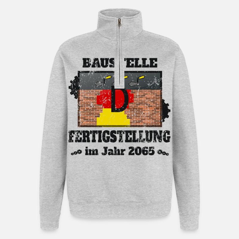 Construction site Germany - Quarter-Zip Sweatshirt - heather grey