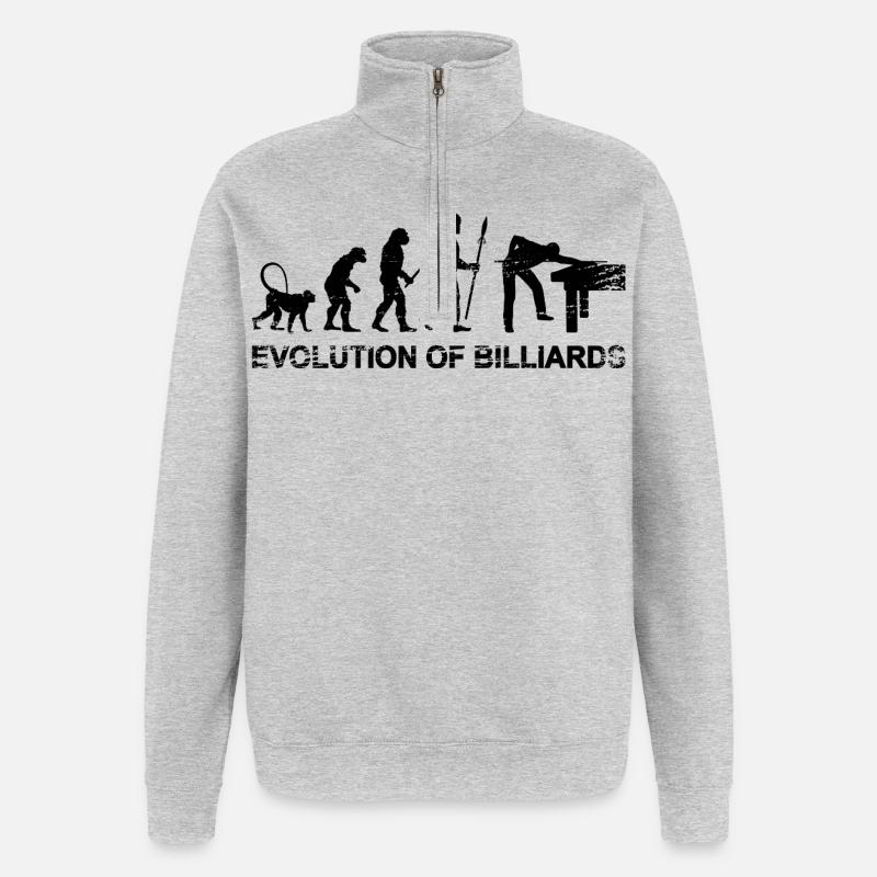 Billard Evolution - Quarter-Zip-Sweatshirt - Grau meliert