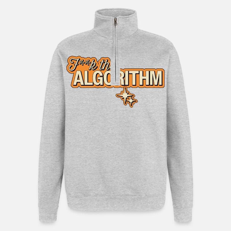 Fk the Algorithm – Digital Rebellion - Quarter-Zip Sweatshirt - heather grey