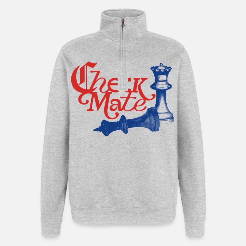 Déclaration de Check Mate - Sweat à zip 1/4 - gris chiné