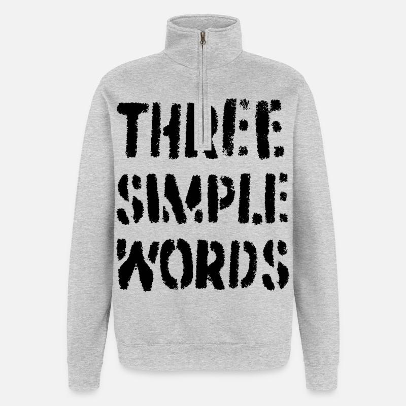 Drei einfache Worte - Quarter-Zip-Sweatshirt - Grau meliert