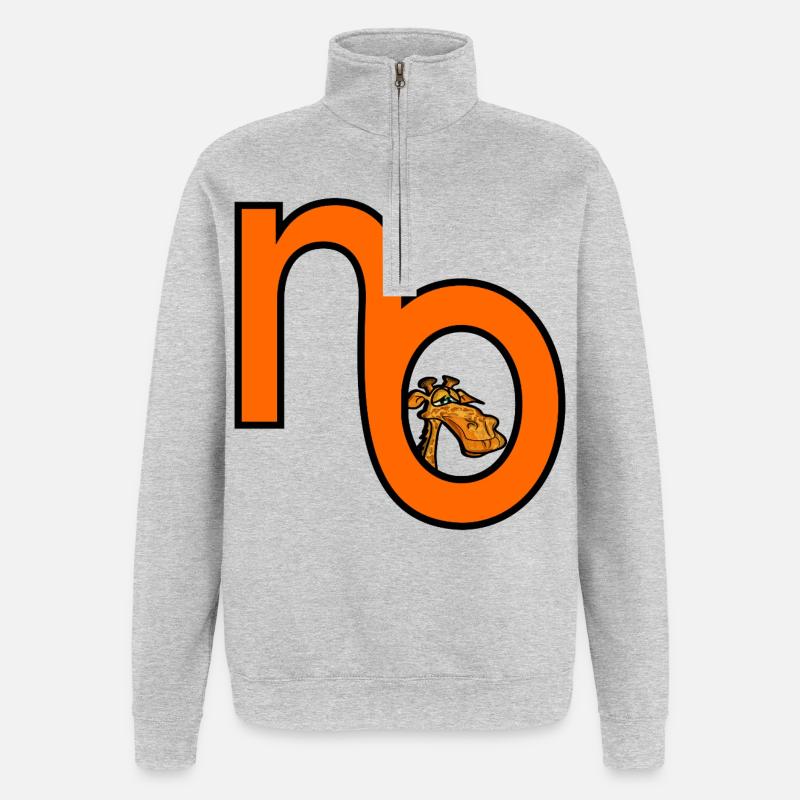 GIRAFFE NO - Quarter-Zip Sweatshirt - heather grey