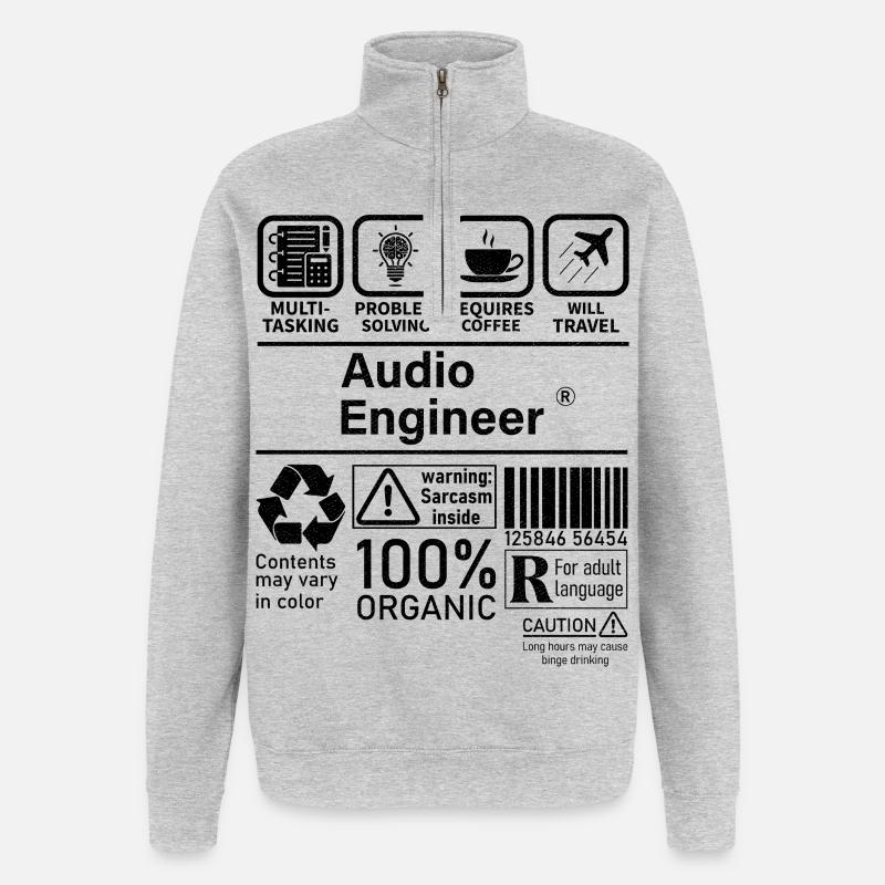 Audio Engineer multi tasking problem solving - Quarter-Zip Sweatshirt - heather grey