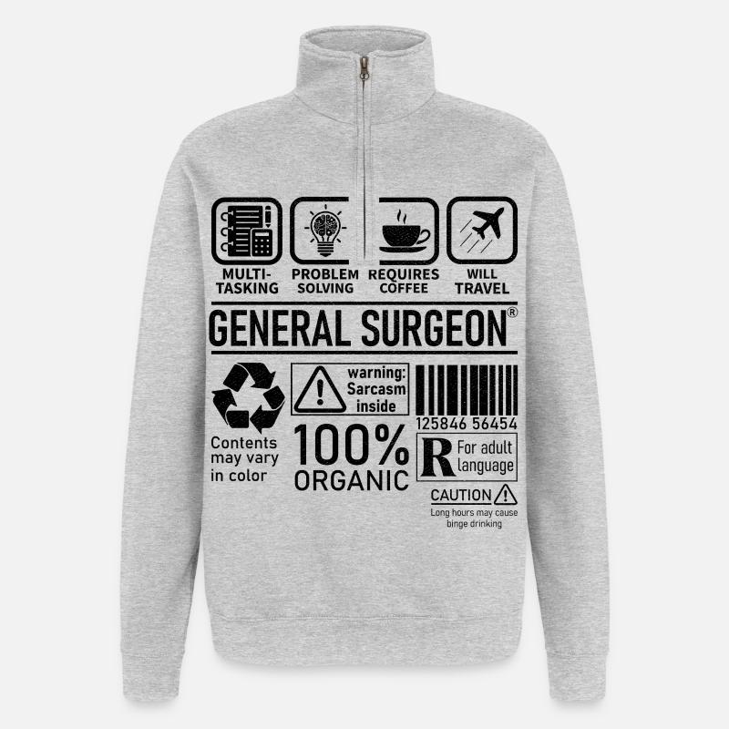 General Surgeon multi tasking problem solving - Quarter-Zip Sweatshirt - heather grey