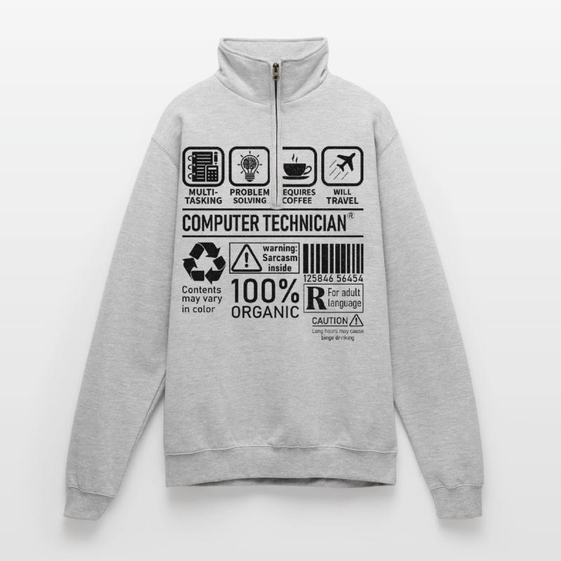 Computer Technician multi tasking problem solving Quarter-Zip-Sweatshirt