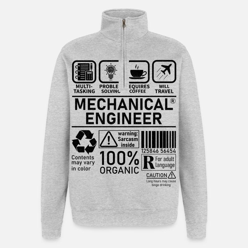 Ingénieur mécanique multitâche résolution de problèmes - Sweat à zip 1/4 - gris chiné