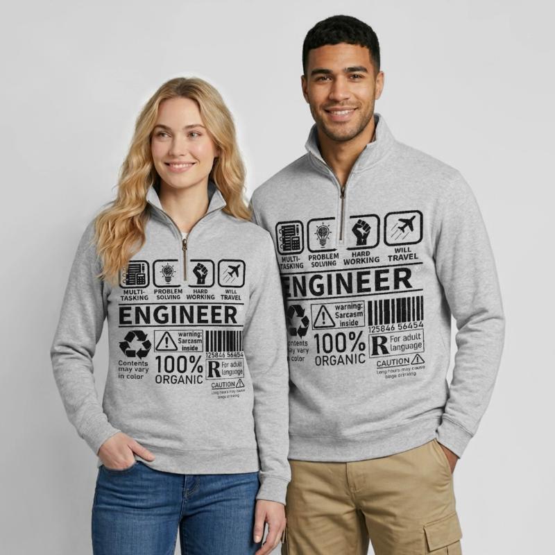 engineer multi tasking problem solving working Quarter-Zip-Sweatshirt