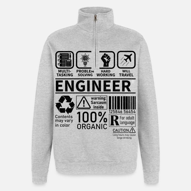 ingénieur multitâche résolution de problèmes travail - Sweat à zip 1/4 - gris chiné