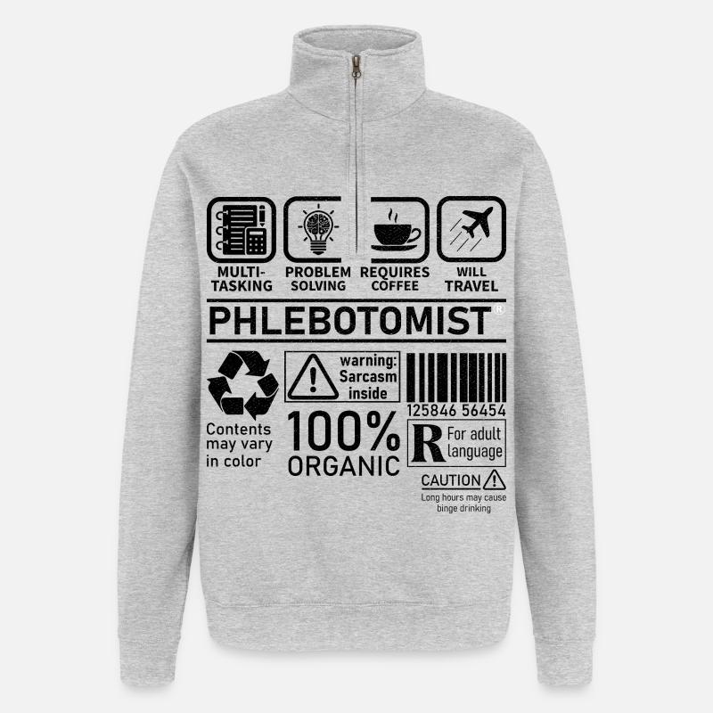 Phlébotomiste multitâche résolution de problèmes - Sweat à zip 1/4 - gris chiné