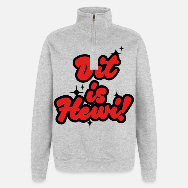 Dit Is Hewi – Lustiges Berliner Sprüche Design - Sweat à zip 1/4 - gris chiné