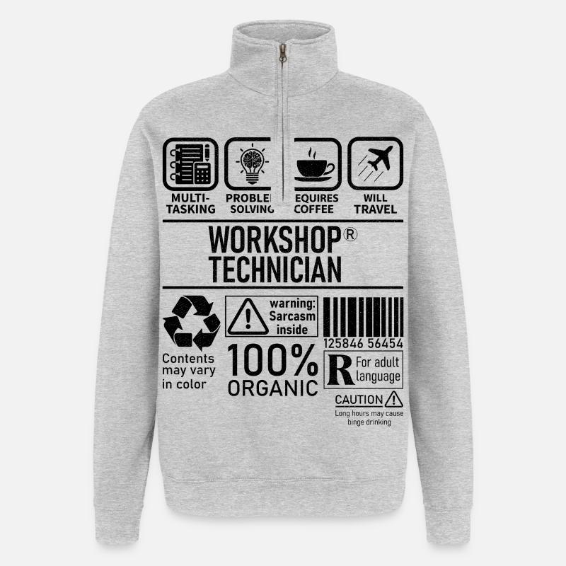 Technicien d’atelier multitâche résolution de problèmes - Sweat à zip 1/4 - gris chiné