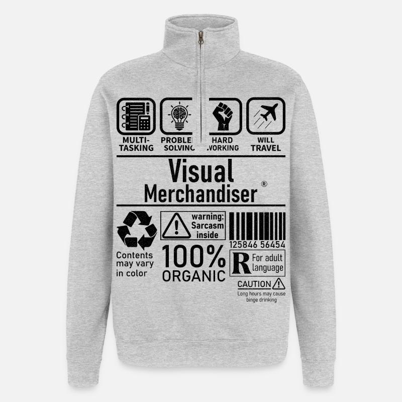 Visual Merchandiser résolution de problèmes multitâches - Sweat à zip 1/4 - gris chiné