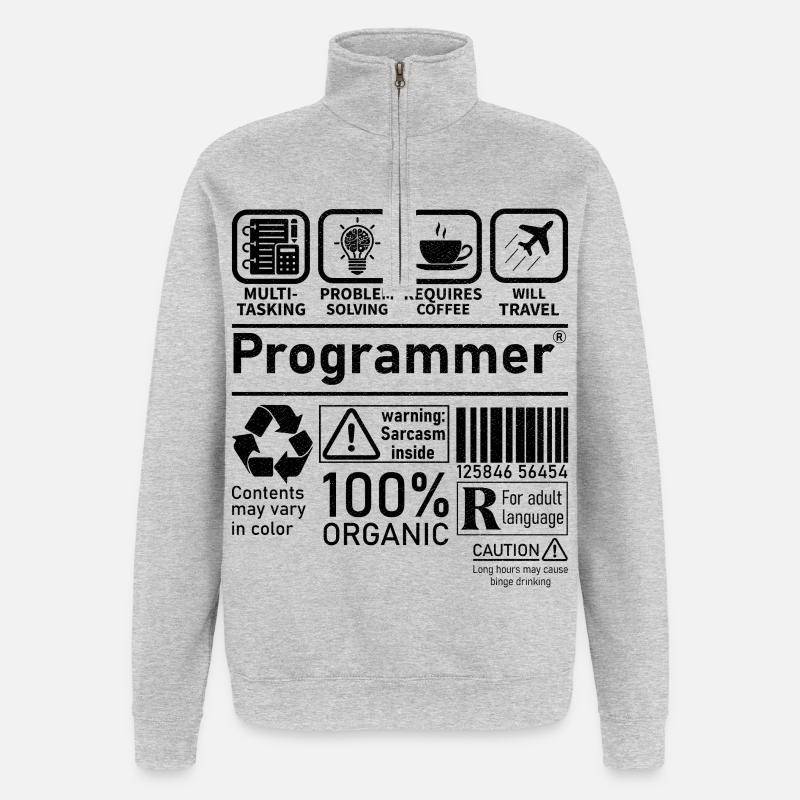 Programmer multi tasking problem solving requires - Quarter-Zip-Sweatshirt - Grau meliert