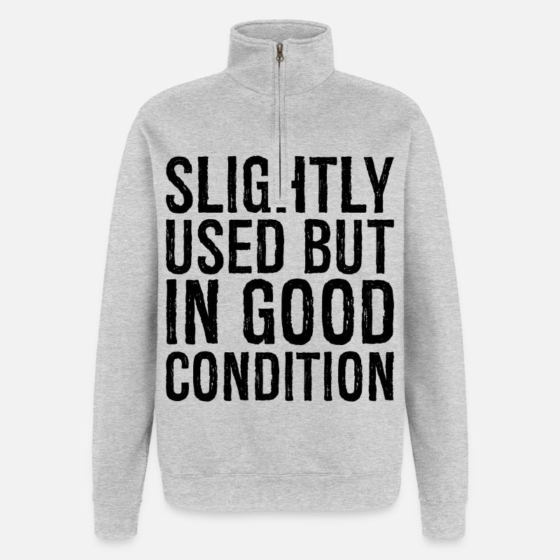 Peu utilisé mais en bon état - Sweat à zip 1/4 - gris chiné