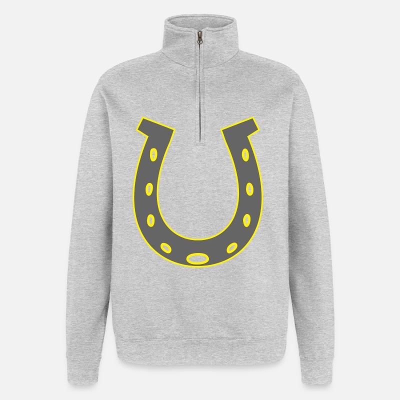 Cavalier de fer à cheval - Sweat à zip 1/4 - gris chiné