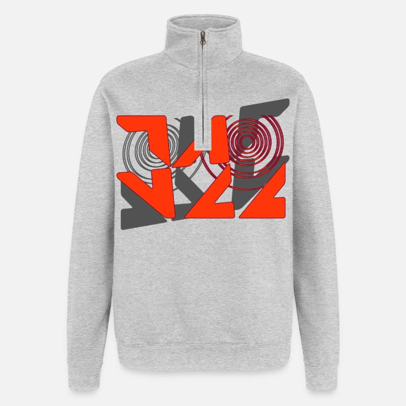 Jazz Graffiti Pattern - Quarter-Zip Sweatshirt - heather grey