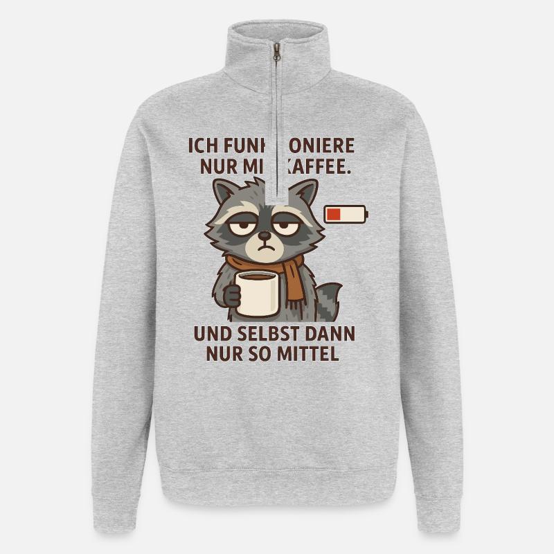 Läuft... also mehr so kriecht. - Quarter-Zip-Sweatshirt - Grau meliert