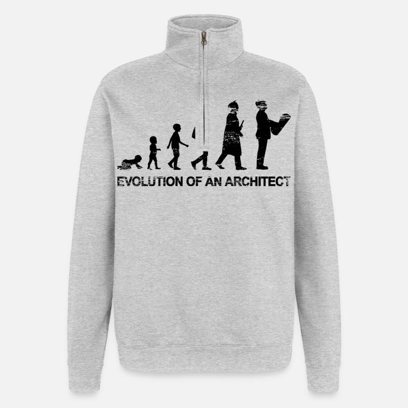 Entwicklung der Architektur - Quarter-Zip-Sweatshirt - Grau meliert