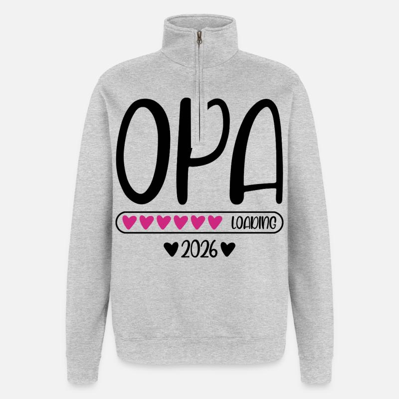 Opa 2026 loading - Quarter-Zip-Sweatshirt - Grau meliert