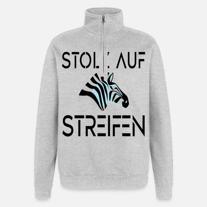 ZEBRA - STOLZ AUF STREIFEN - Quarter-Zip-Sweatshirt - Grau meliert