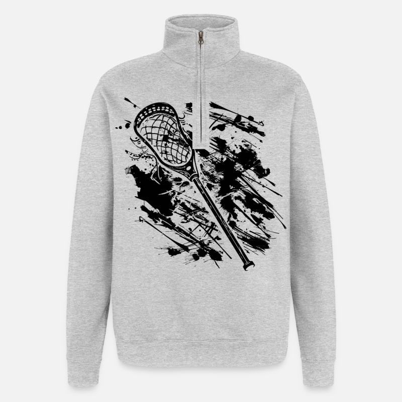 Bâtons de crosse - Sweat à zip 1/4 - gris chiné
