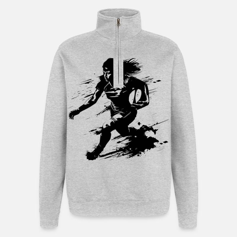 Rugby Player - Quarter-Zip Sweatshirt - heather grey