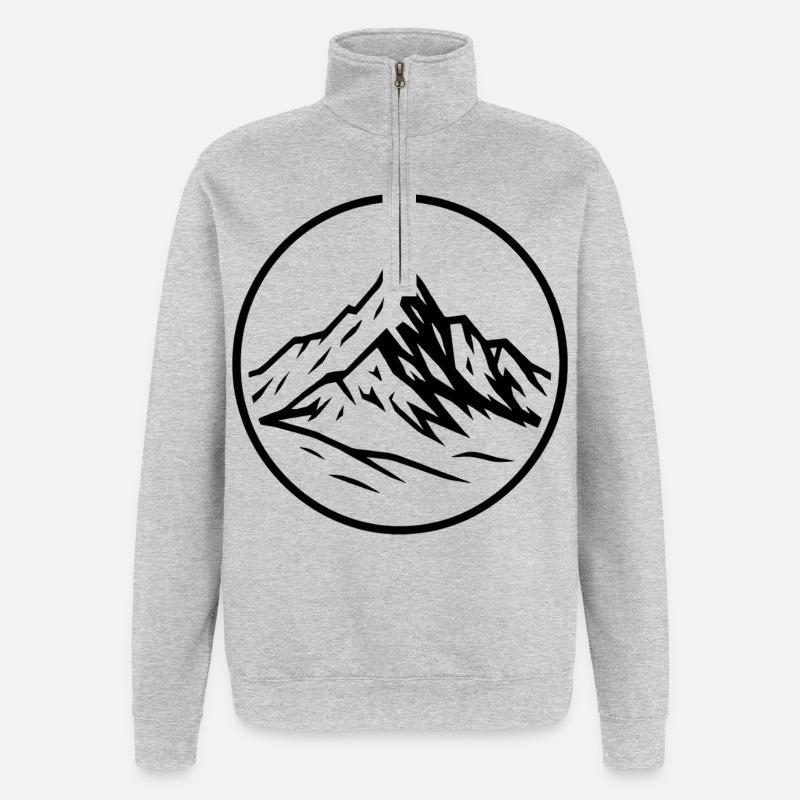 Großglockner - Sweat à zip 1/4 - gris chiné