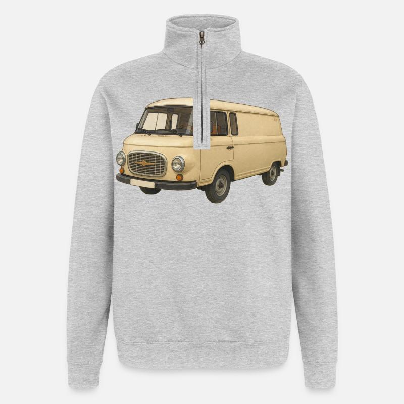 B1000 als Comic - Quarter-Zip-Sweatshirt - Grau meliert