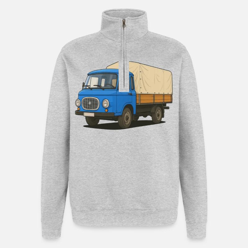 Ost-Pritsche - Quarter-Zip-Sweatshirt - Grau meliert