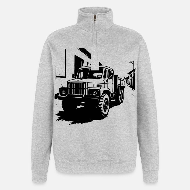 Géant d’acier de l’Est - Sweat à zip 1/4 - gris chiné