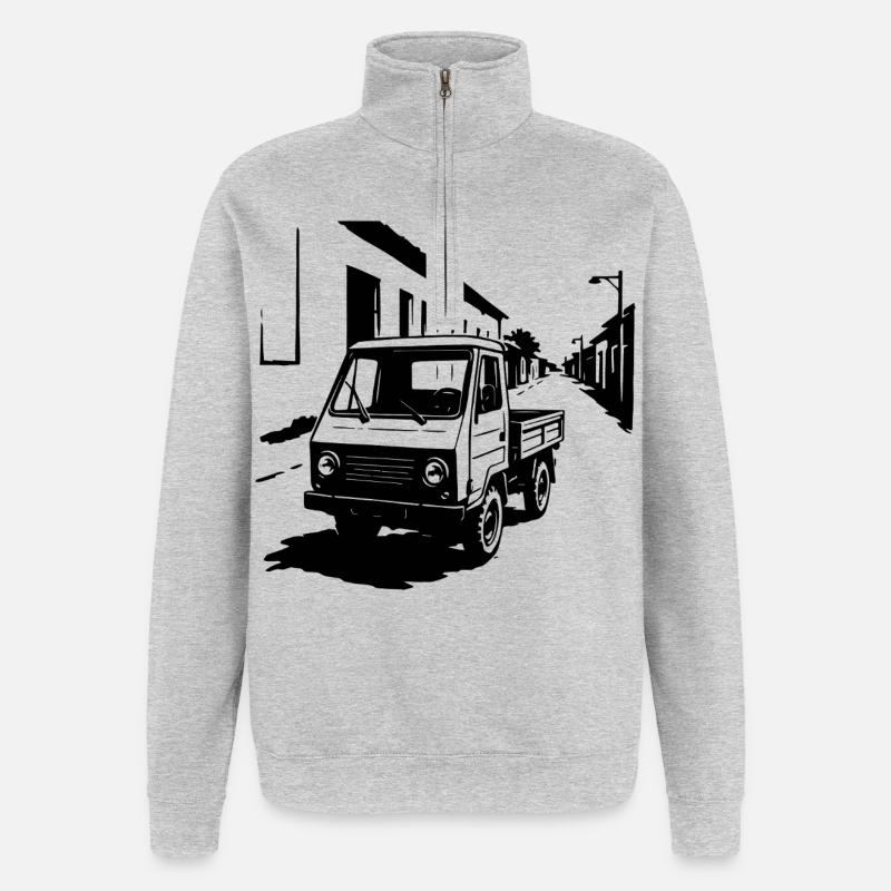 Multifunktionskraft Retro - Quarter-Zip-Sweatshirt - Grau meliert