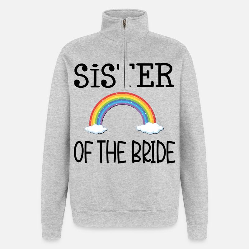 SŒUR ARC-EN-CIEL DE LA MARIÉE - Sweat à zip 1/4 - gris chiné