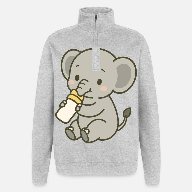 Tiny Trunk Sip - Quarter-Zip Sweatshirt - heather grey