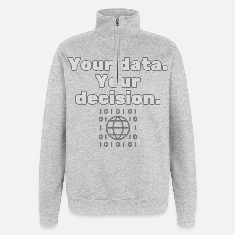 Your Data. Your Decision - Datenschutz Statement - Quarter-Zip-Sweatshirt - Grau meliert