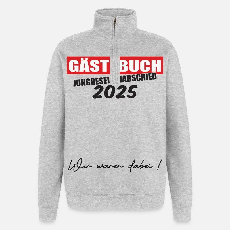 Gästebuch Junggesellenabschied 2025 - Quarter-Zip-Sweatshirt - Grau meliert