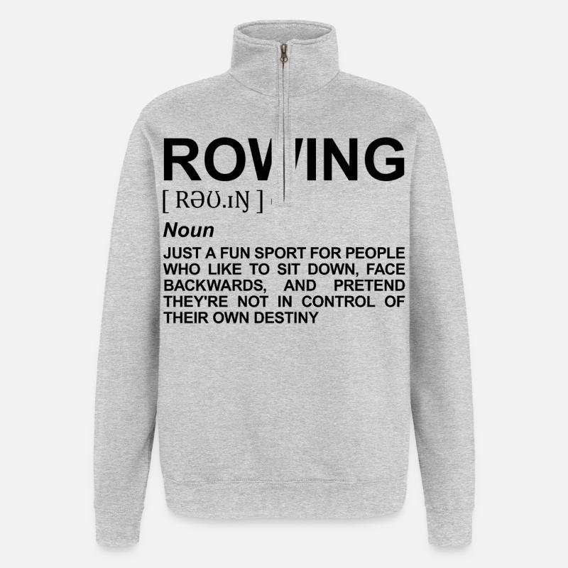 Signification de l’aviron - Sweat à zip 1/4 - gris chiné